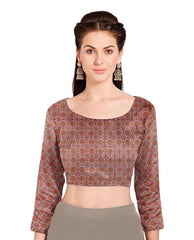 Grey Chiffon Foil Digital Print Saree