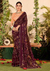 Purple Weightless Zarkan Saree-SMRTI102