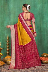 Mustard Velvet Tusser Silk  Solid Saree