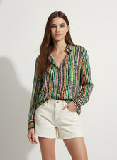 Multi Poly Crepe Polka Dots Printed Shirt