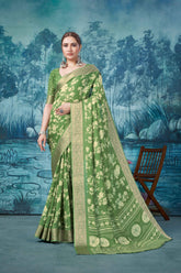 Light green Pure Mas Mailo Saree-SUM1001