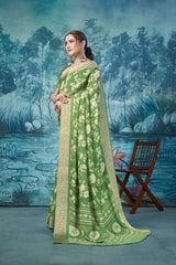 Light green Pure Mas Mailo  Saree