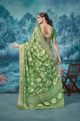 Light green Pure Mas Mailo  Saree