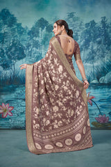 Brown Pure Mas Mailo  Saree