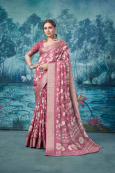 Pink Pure Mas Mailo Saree-SUM1004