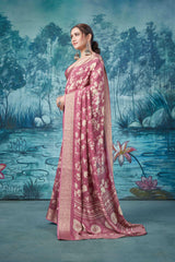 Pink Pure Mas Mailo  Saree
