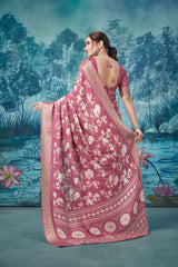 Pink Pure Mas Mailo  Saree