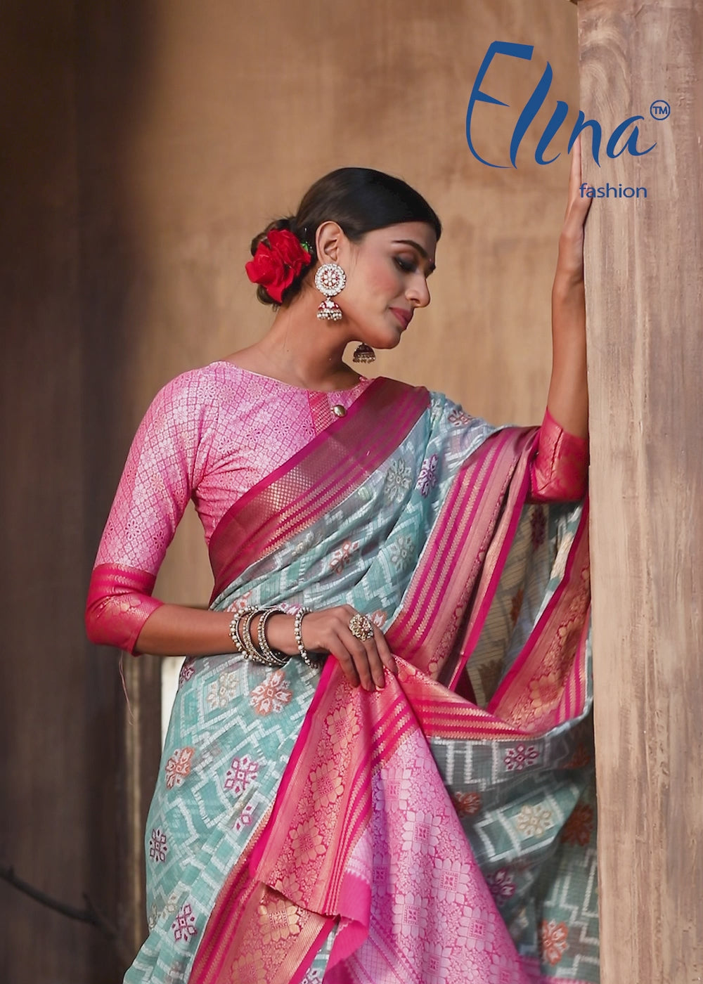 Teal Cotton Silk Woven Saree