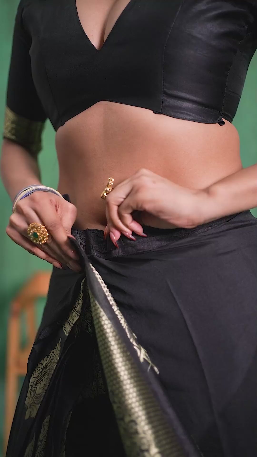 Black Banarasi Art Silk Woven Ready to Wear Saree