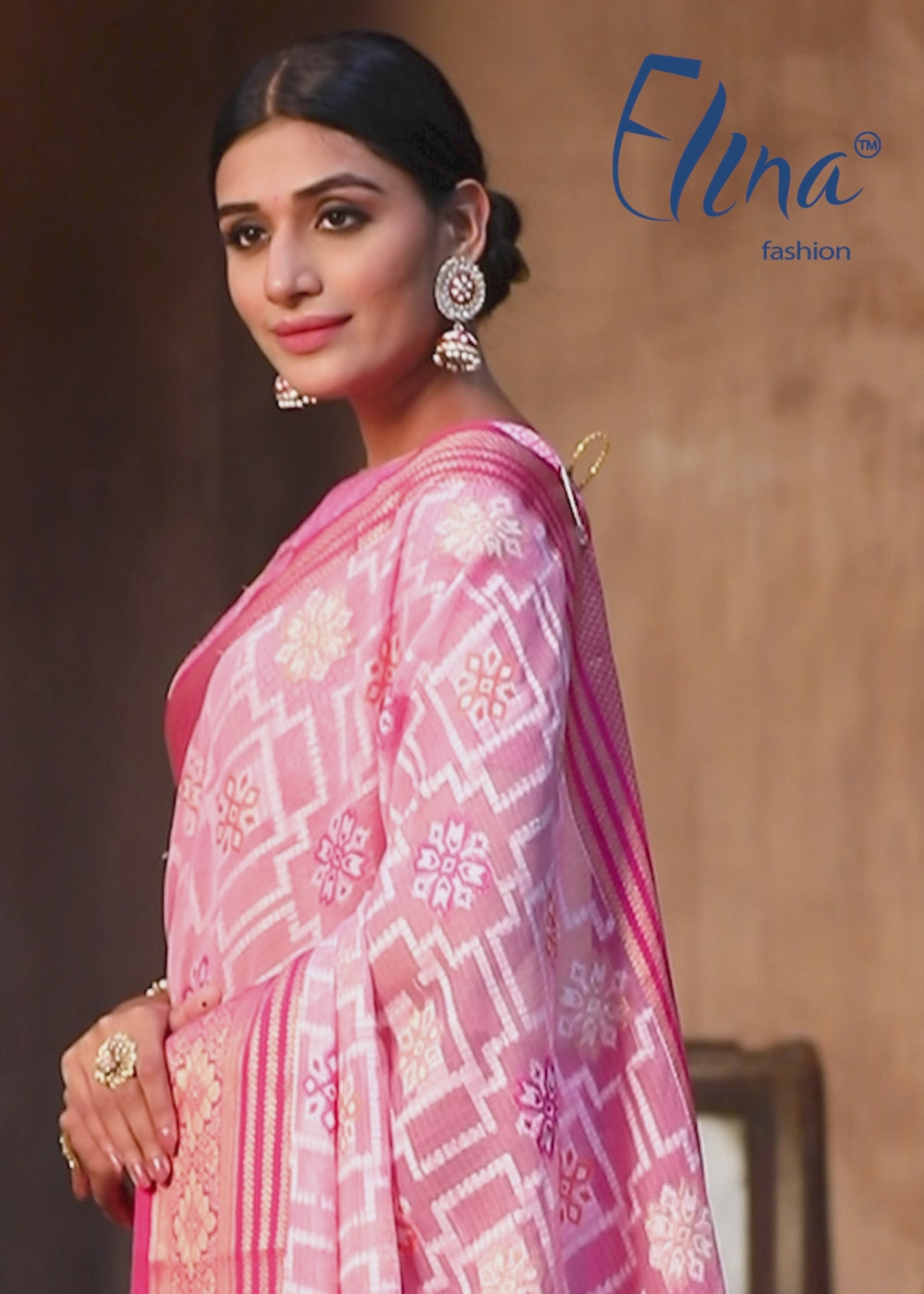 Pink Cotton Silk Woven Saree