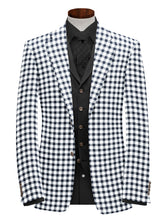 Veste de costume blanche à deux boutons pour homme, imprimé à carreaux, revers crantés, coupe slim, blazer élégant