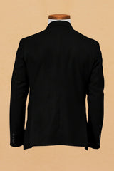 Veste de costume noire à deux boutons pour homme, tenue de soirée unie, revers cranté, coupe slim, blazer élégant