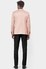 Veste de costume rose clair à deux boutons pour homme, tenue de soirée unie, revers crantés, coupe slim, blazer élégant