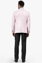 Veste de costume rose clair à deux boutons pour homme, tenue de soirée unie, revers crantés, coupe slim, blazer élégant