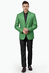 Veste de costume unie à deux boutons pour homme, verte, revers cranté, coupe slim, blazer élégant