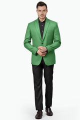 Veste de costume unie à deux boutons pour homme, verte, revers cranté, coupe slim, blazer élégant