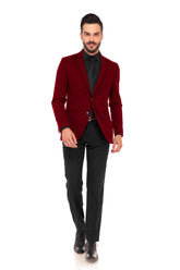 Veste de costume unie à deux boutons pour homme, couleur marron, revers cranté, coupe slim, blazer élégant