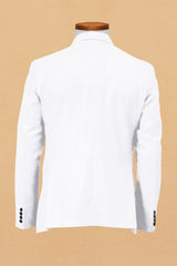 Veste de costume blanche à deux boutons pour homme, tenue de soirée unie, revers cranté, coupe slim, blazer élégant