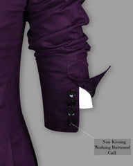 Veste de costume unie à deux boutons pour homme avec revers crantés et coupe slim