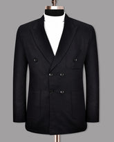 Veste de costume noire à deux boutons pour homme, tenue de soirée unie, revers cranté, coupe slim, blazer élégant