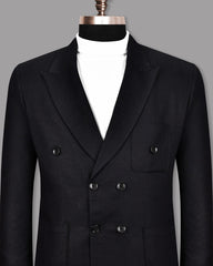 Veste de costume noire à deux boutons pour homme, tenue de soirée unie, revers cranté, coupe slim, blazer élégant
