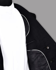 Veste de costume noire à deux boutons pour homme, tenue de soirée unie, revers cranté, coupe slim, blazer élégant