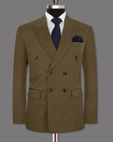 Veste de costume marron à deux boutons pour homme, tenue de soirée unie, revers cranté, coupe slim, blazer élégant