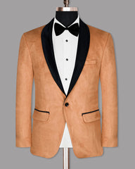 Veste de costume unie à deux boutons pour homme Peach, blazer élégant à revers crantés et coupe slim