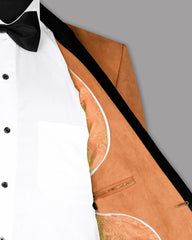 Veste de costume unie à deux boutons pour homme Peach, blazer élégant à revers crantés et coupe slim