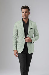 Veste de costume à carreaux gris clair pour homme, blazer slim fit