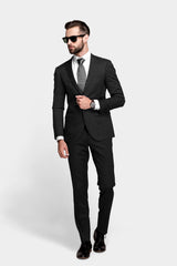 Veste de costume noire à texture de fête pour homme, blazer slim fit