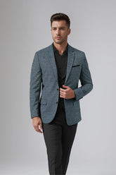 Veste de costume à carreaux gris vif pour homme, blazer slim fit