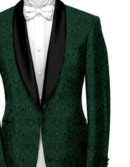 Veste de costume brodée pour homme Sherwood Green Blazer Slim Fit