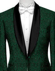 Veste de costume brodée pour homme Sherwood Green Blazer Slim Fit