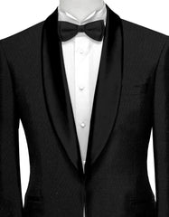 Veste de costume noire à texture de fête pour homme, blazer slim fit