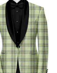 Veste de costume à carreaux pour homme Green Mist Blazer Slim Fit