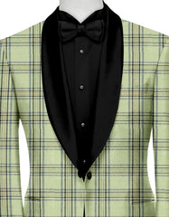 Veste de costume à carreaux pour homme Green Mist Blazer Slim Fit