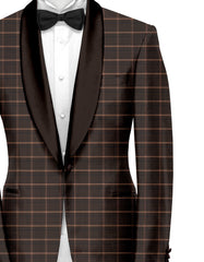 Veste de costume à carreaux pour homme Woody Brown - Blazer slim fit