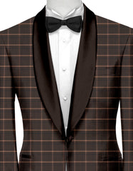 Veste de costume à carreaux pour homme Woody Brown - Blazer slim fit