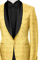 Veste de costume jacquard de soirée pour homme Sandy Brown Blazer Slim Fit