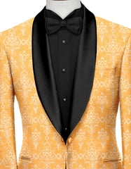Veste de costume jacquard orange pêche pour homme, blazer slim fit