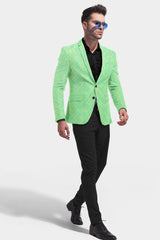 Veste de costume jacquard vert sarcelle pour homme