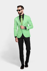 Veste de costume jacquard vert sarcelle pour homme