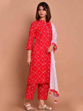 Kurta Set Red Rayon Printed Dress