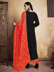 Kurti imprimé en rayonne noire