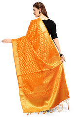 Dupatta tissé en soie d'art Banarasi orange