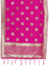 Dupatta tissé en soie d'art Banarasi rose