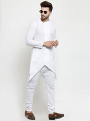 Men's White Tunic Solid Cotton Kurta Pajama Set