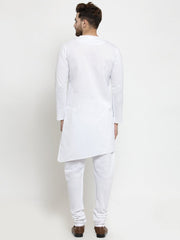 Men's White Tunic Solid Cotton Kurta Pajama Set