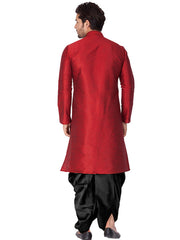 Men's Maroon Solid Bangalori Silk Kurta Pajama Set